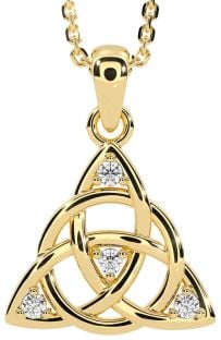 Diamond Gold Celtic Trinity Knot Necklace