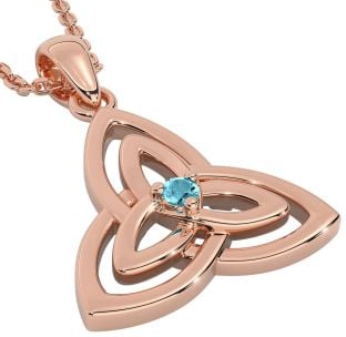 Diamond Rose Gold Celtic Trinity Knot Necklace