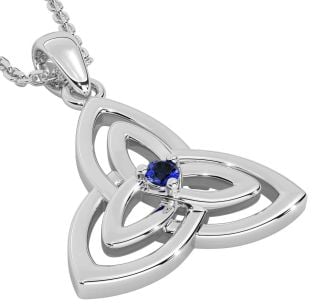 Diamond White Gold Celtic Trinity Knot Necklace