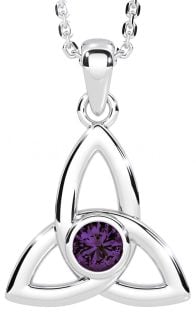 Alexandrite Silver Celtic Trinity Knot Necklace