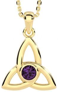 Alexandrite Gold Celtic Trinity Knot Necklace