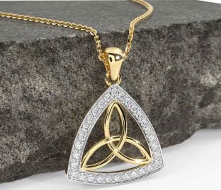 Diamond Gold Celtic Trinity Knot Necklace