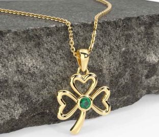 Emerald Gold Shamrock Necklace