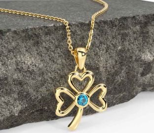 Topaz Gold Shamrock Necklace