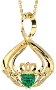 Smaragd Goud Claddagh Halsketting