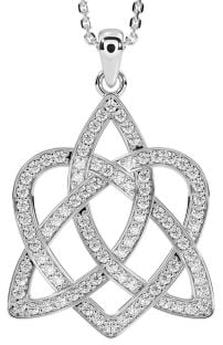 Celtic Diamond Silver Colier Knot Heart