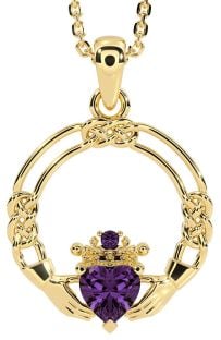 Alexandrit Guld Keltiskt Claddagh Halsband