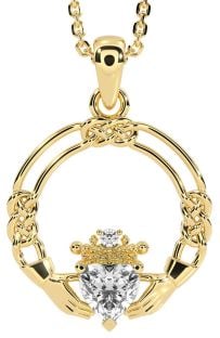 Diamante Oro céltico Claddagh Collar