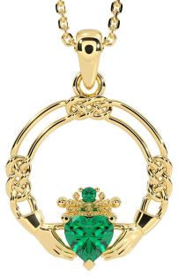 Esmeralda Oro céltico Claddagh Collar