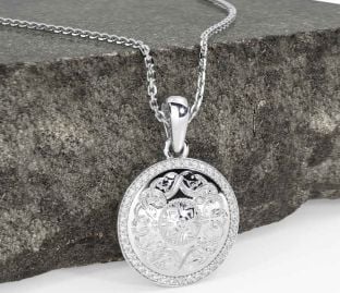 Diamant Vit Guld Keltiskt Krigare Halsband