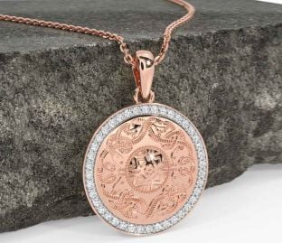 Diamond Rose Gold Celtic Warrior Necklace