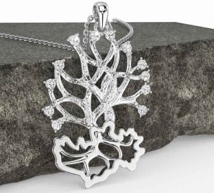 Diamante Prata céltico Árvore de Vida Colar