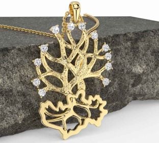 ダイヤモンド 金 ケルト 木 の 人生 ネックレス