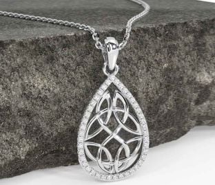 Diamond White Gold Celtic Necklace