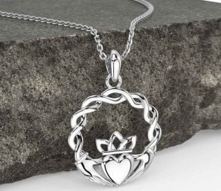Silver Celtic Claddagh Necklace