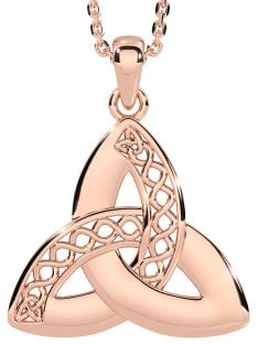 Rose Gold Silver Celtic Trinity Knot Necklace