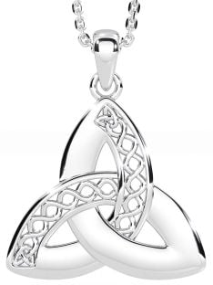 White Gold Celtic Trinity Knot Necklace