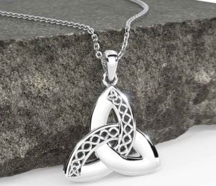 White Gold Celtic Trinity Knot Necklace