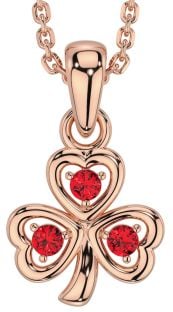 Ruby Rose Gold Shamrock Necklace