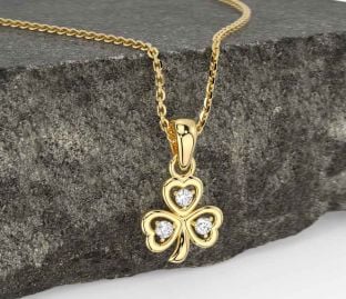 Diamond Gold Shamrock Necklace