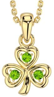 Peridot Gold Shamrock Necklace