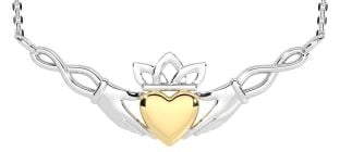 Gold Silver Claddagh Necklace