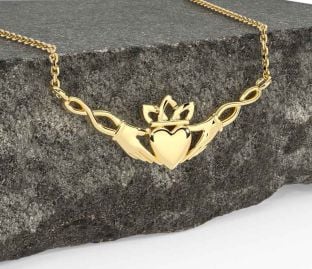 Gold Silver Claddagh Necklace