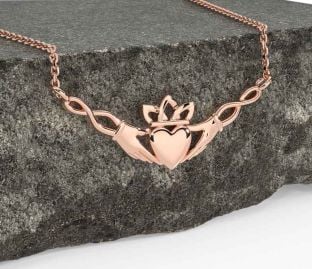 Reste sig Guld Claddagh Halsband