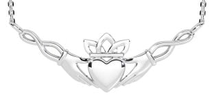 White Gold Claddagh Necklace