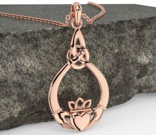 Rose Gold Claddagh Necklace