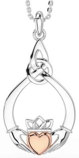 Ladies Sapphire Silver Celtic Trinity knot Ring 