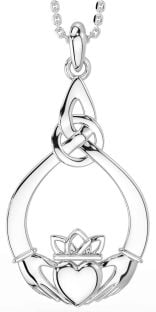 Ladies Sapphire Silver Celtic Trinity knot Ring 