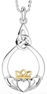 Ladies Sapphire Silver Celtic Trinity knot Ring 