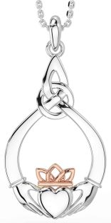 Ladies Sapphire Silver Celtic Trinity knot Ring 