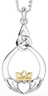 Ladies Sapphire Silver Celtic Trinity knot Ring 