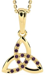 Alexandrite Gold Silver Celtic Trinity Knot Necklace
