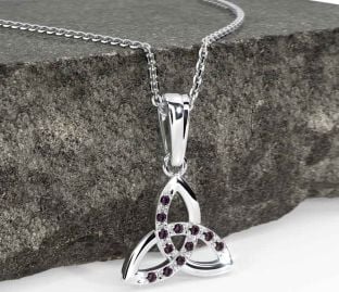 Alexandrite Silver Celtic Trinity Knot Necklace