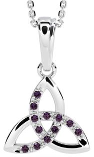 Alexandrite White Gold Celtic Trinity Knot Necklace