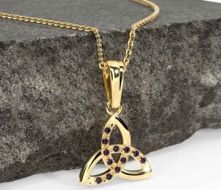 Alexandrite Gold Celtic Trinity Knot Necklace