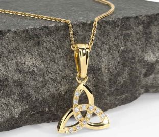 Diamond Gold Celtic Trinity Knot Necklace