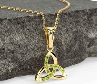 Peridot Gold Celtic Trinity Knot Necklace