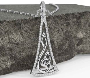 Diamond Silver Celtic Necklace