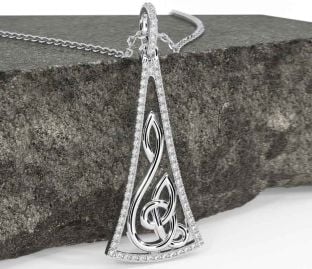 Diamond White Gold Celtic Necklace