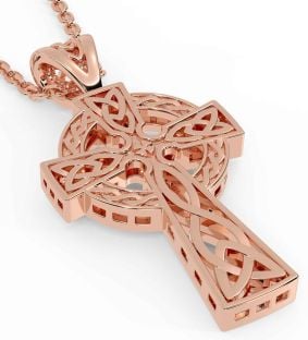 Rose Gold Silver Celtic Cross Trinity Knot Necklace