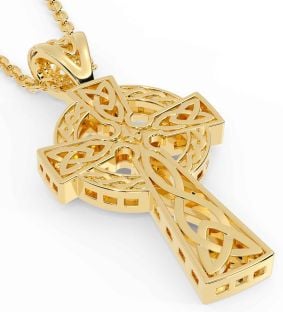 Gold Silver Celtic Cross Trinity Knot Necklace