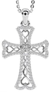 Diamond White Gold Celtic Cross Necklace