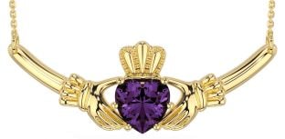 Alexandrite Gold Claddagh Necklace