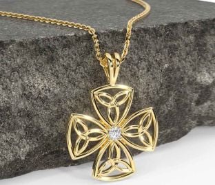 Diamond Gold Celtic Trinity Knot Necklace