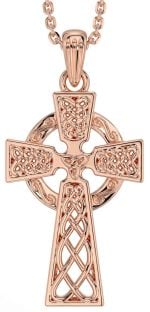 Rose Gold Silver Celtic Cross Necklace