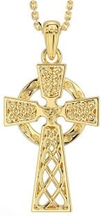 Gold Silver Celtic Cross Necklace